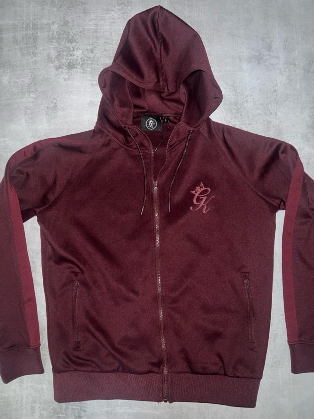 Gym King GK Men's Burgundy Zip-Up Hooded Sweater